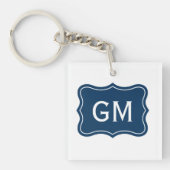 Porte-clés élégant avec initiales de monogramme pe (Devant)