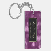 Porte-clés Elégant Beautician glamour violet Luxe Bokeh (Devant gauche)