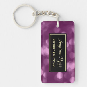 Porte-clés Elégant Beautician glamour violet Luxe Bokeh