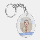 Porte-clés Élégant bébé garçon 2 Photos Noms Date de naissanc (Devant gauche)