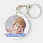 Porte-clés Élégant bébé garçon 2 Photos Noms Date de naissanc (Dos)