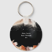 Porte-clés Élégant Black Alcohol Orange Merci d'encre Mariage (Verso)