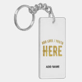 PORTE-CLÉS ÉLÉGANT BLANC PERSONNALISABLE MODERNE MARQUE VÉRIF (Devant gauche)