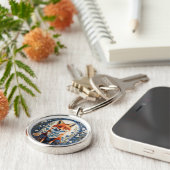 Porte-clés Elégant bleu Floral William Morris Inspiré Fox (Côté)