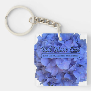 Porte-clés Elégant bleu perwinkle hydrangée florale