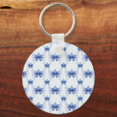 Porte-clés Elegant Blue Bow Bridal Shower (Verso)