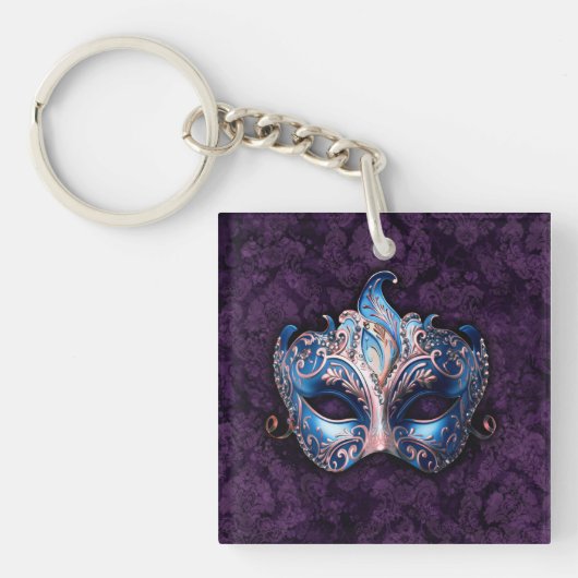 Porte-clés Elegant Blue Masquerade Mask (Devant)