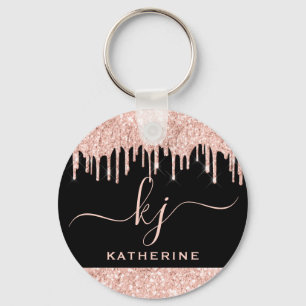 Porte-clés Élégant Blush Rose Gold Parties scintillant Drives