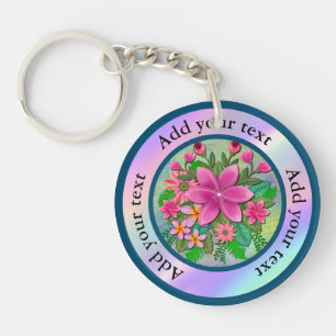 Porte-clés Élégant bouquet de fleurs botaniques à l'aquarelle