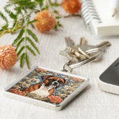 Porte-clés Elegant Boxer Dog William Morris Inspired  (Côté)