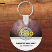 Porte-clés Elegant Burgundy Stone Modern Branding Custom Logo (Recto)