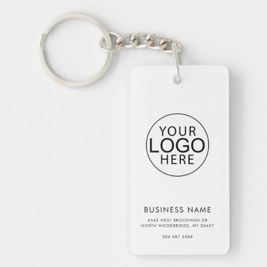 Porte-clés Elegant Business Logo Corporate QR Code Custom (Devant)
