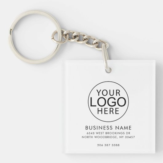 Porte-clés Elegant Business Logo Corporate QR Code Custom (Devant)
