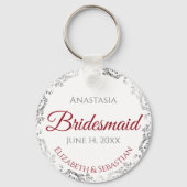 Porte-clés Élégant cadeau de mariage Bridesmaid rouge et blan (Recto)