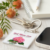 Porte-clés Élégant cadeau floral rose pour maman (Devant Droit)