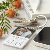 Porte-clés Élégant calendrier Mariage photo blanc (Devant droit)