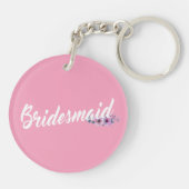 Porte-clés Élégant Calligraphie de Mariage Demoiselle d'Honne (Dos)