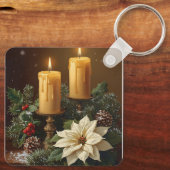 Porte-clés Elegant candle Christmas holly pine warm festive  (Verso)