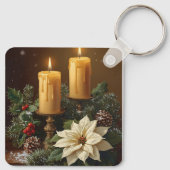 Porte-clés Elegant candle Christmas holly pine warm festive  (Dos)