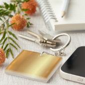 Porte-clés Élégant Carré or à un côté Modèle vierge (Devant Droit)