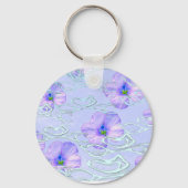 Porte-clés Élégant casque de téléphone à fleurs violettes - A (Verso)