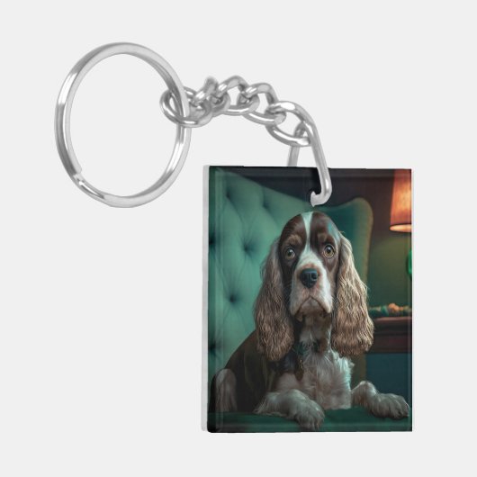 Porte-clés Elégant Cocker Spaniel Classic Portrait Design (Devant gauche)