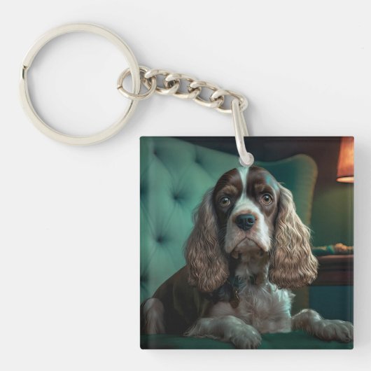 Porte-clés Elégant Cocker Spaniel Classic Portrait Design (Devant)
