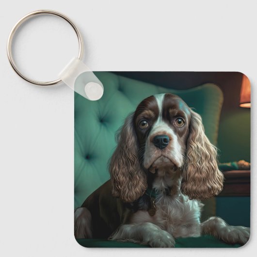 Porte-clés Elégant Cocker Spaniel Classic Portrait Design (Recto)
