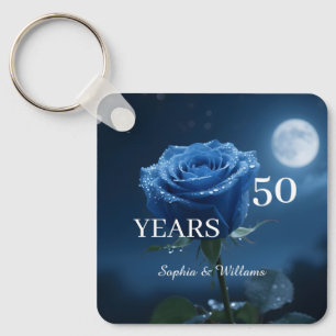 Porte-clés Élégant conservation florale - Romantique bleu Ros