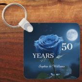 Porte-clés Élégant conservation florale - Romantique bleu Ros (Recto)