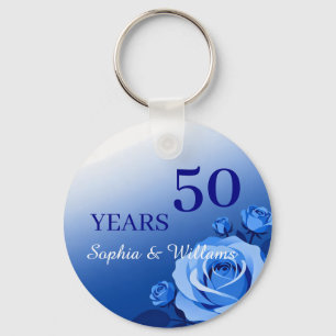 Porte-clés Élégant conservation florale - Romantique bleu Ros