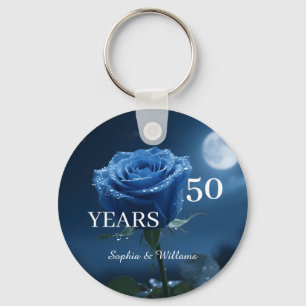 Porte-clés Élégant conservation florale - Romantique bleu Ros