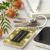 Porte-clés Élégant consultant en mode Glamour Gold Bokeh (Devant droit)