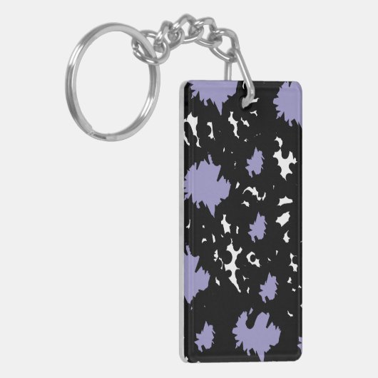 Porte-clés Elegant Contrast – Lilac & Black Abstract Keychain (Devant gauche)