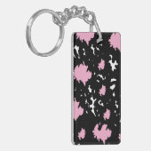 Porte-clés Elegant Contrast – Soft Pink & Black Abstract  (Devant gauche)