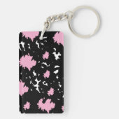 Porte-clés Elegant Contrast – Soft Pink & Black Abstract  (Dos)