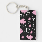 Porte-clés Elegant Contrast – Soft Pink & Black Abstract  (Devant)