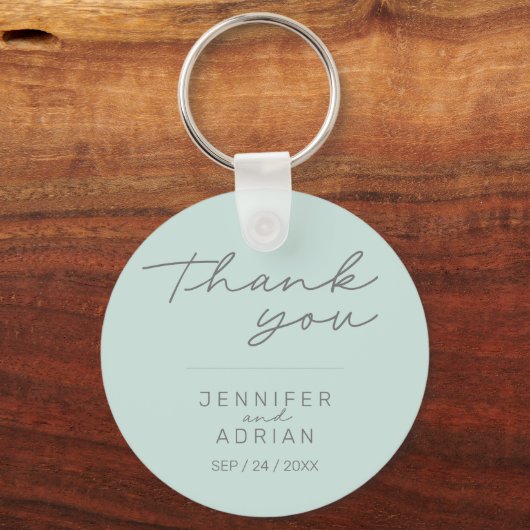 Porte-clés Élégant Cool Mint porte - clé Mariage minimal (Recto)