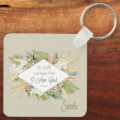 Porte-clés Élégant couplet de la Bible Boho ‘Be Still and Kno (Verso)