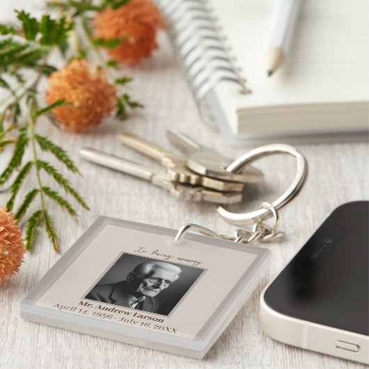 Porte-clés Élégant dans l'amour mémoire funéraire (Devant Droit)