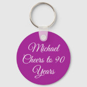Porte-clés Elegant Dark Pink 90th Birthday Keychain (Recto)