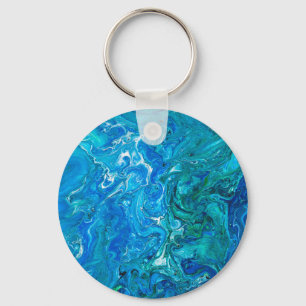 Porte-clés Élégant Dentelle Fou Agate 2 - Blue Aqua