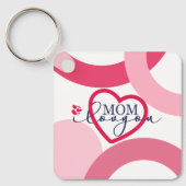 Porte-clés Elegant design texte Maman I Love You With Heart (Recto)