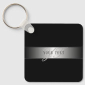 Porte-clés Élégant écriture de script de monogramme modifiabl (Recto)
