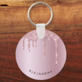 Porte-clés Élégant élégant rose rose rose parties scintillant (Recto)