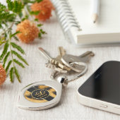Porte-clés Élégant Empreinte de léopard Monogramme Script - P (Côté )