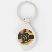 Porte-clés Élégant Empreinte de léopard Monogramme Script - P (Devant)