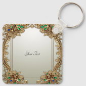 Porte-clés élégant en or orné (Dos)