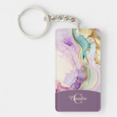 Porte-clés Élégant encre liquide de marbre Monogram (Devant)