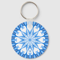 Elégant esthétique blanc & bleu Mandala Monogramme